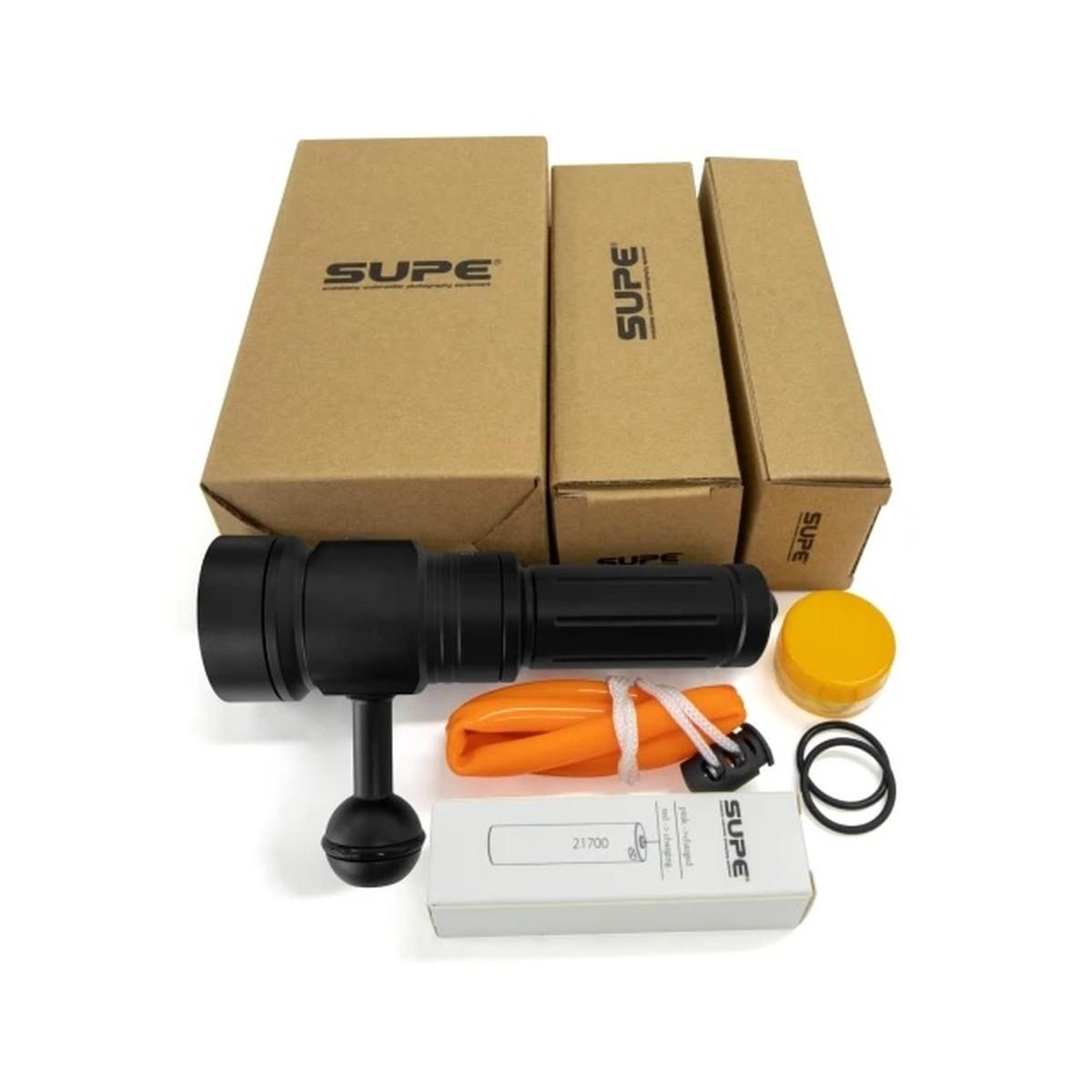 Illuminatore Subacqueo SUPE PV22 v3 - ILLUMINATORE 2000 lumen + Luce rossa - Colore Nero