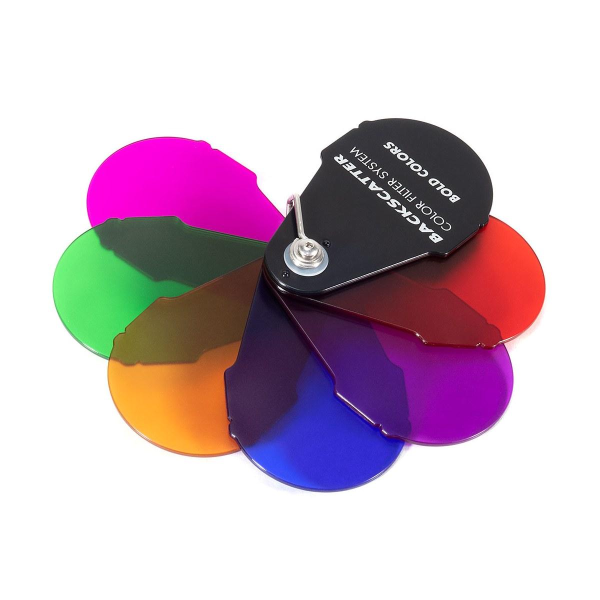 Sistema di filtri colorati a retrodiffusione Backscatter. Pacchetto completo per Mini Flash MF-1, Macro Wide MW-4300 Light e Snoot ottico OS-1