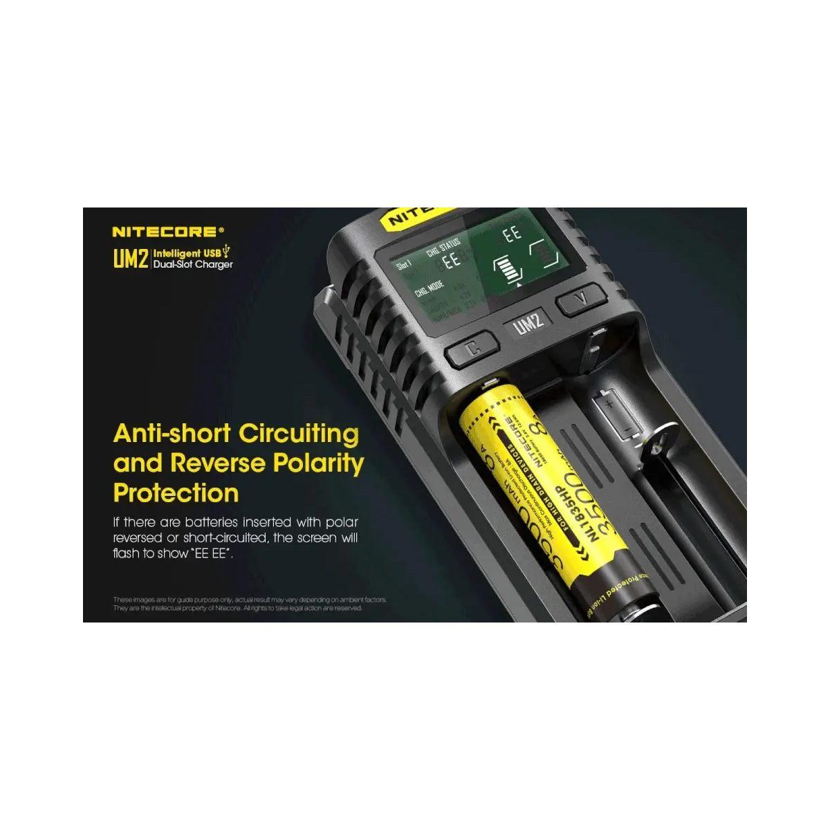 Nitecore UM2 - Caricatore Universale UMS2, 1500 mA, USB