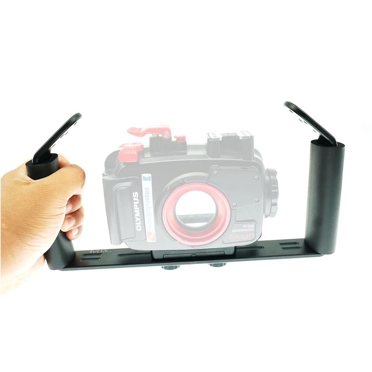 Base con doppia maniglia per action cam e piccole compatte - completa di 2 sfere da 1 pollice