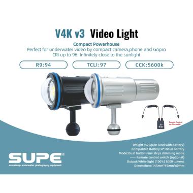 SUPE Scubalamp V4Kv3 Movie grade COB LED Photo/Video Light - 8000 lumens