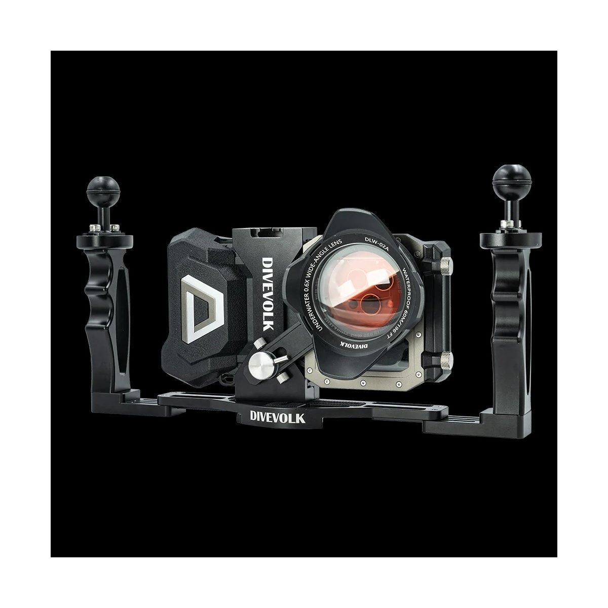 Kit DIVEVOLK Videography Kit - SeaTouch 4 Max plus con lente grandangolare 0.6x,FILTRO ROSSO, braccetto per lenti e staffa a doppia impugnatura