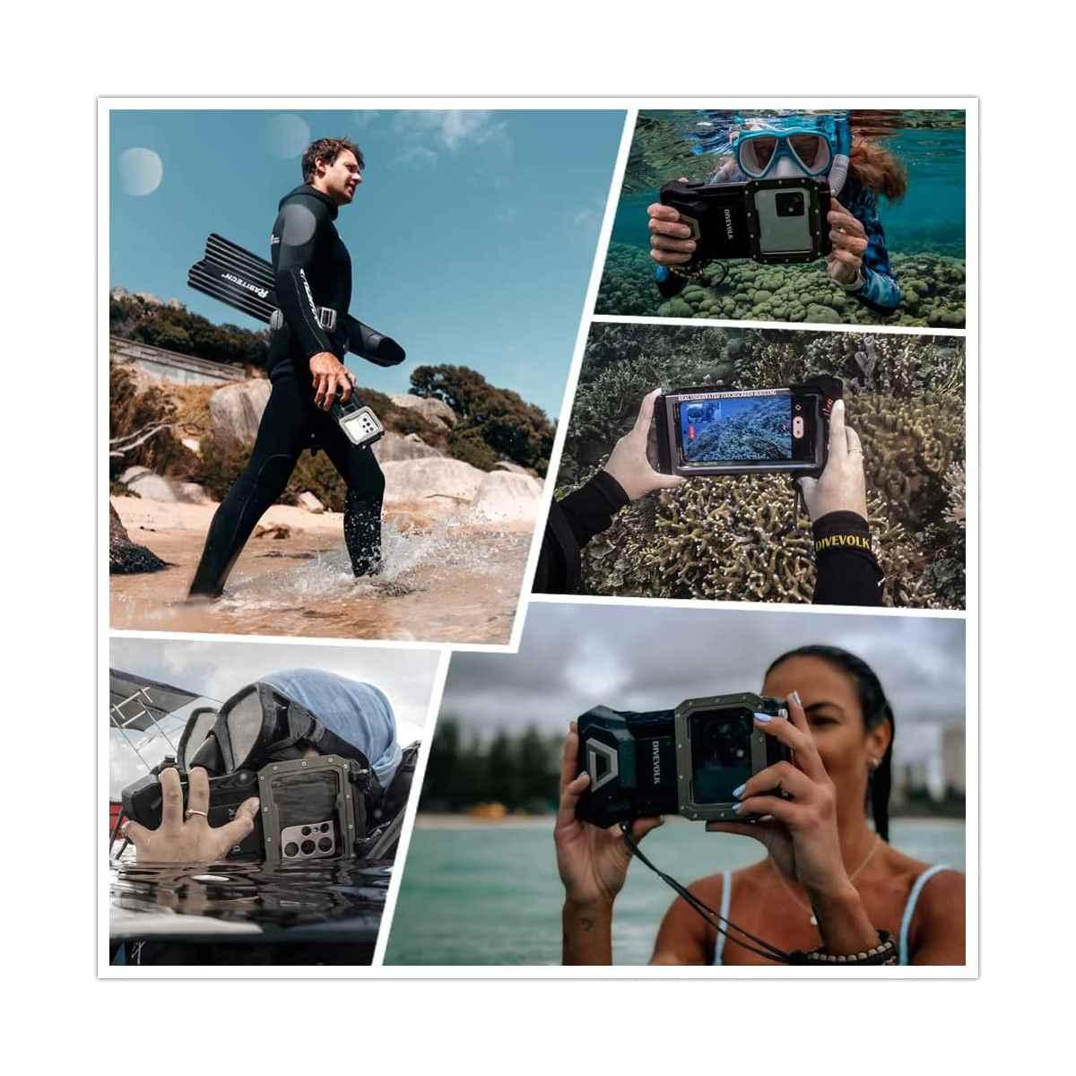 Kit DIVEVOLK Videography Kit - SeaTouch 4 Max plus con lente grandangolare 0.6x,FILTRO ROSSO, braccetto per lenti e staffa a doppia impugnatura