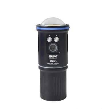 Scubalamp V6K v3, amazing new video & focus light. The V6K v3 is equipped with one 30mm COB LED emitting a staggering 12000 lumen.