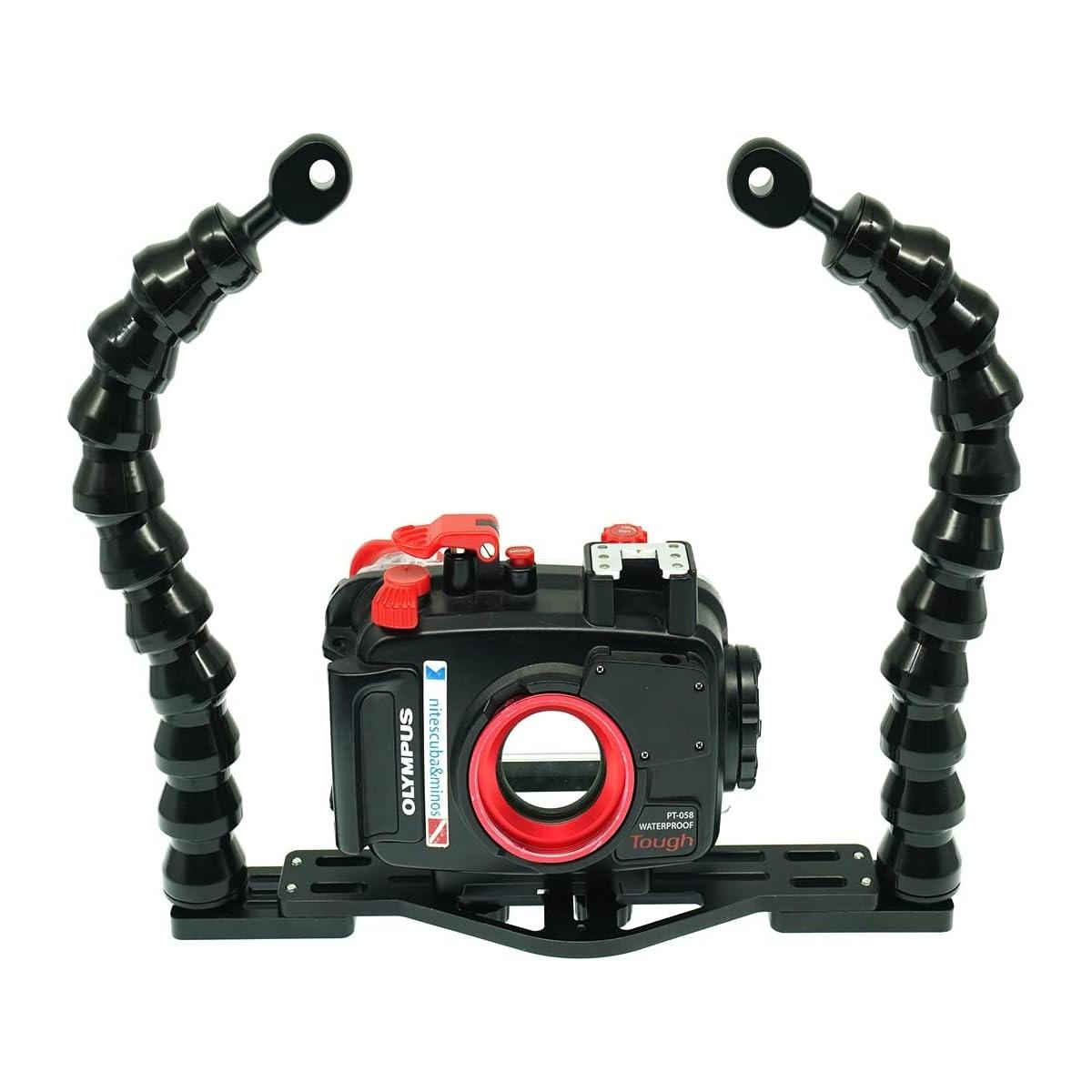 Base in alluminio doppia vite con doppio braccio flessibile 32cm