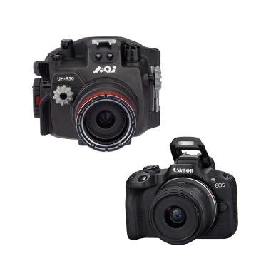Kit composto da: Custodia AOI UH-R50 - Fotocamera CANON R50+ obiettivo 18-45 STM.